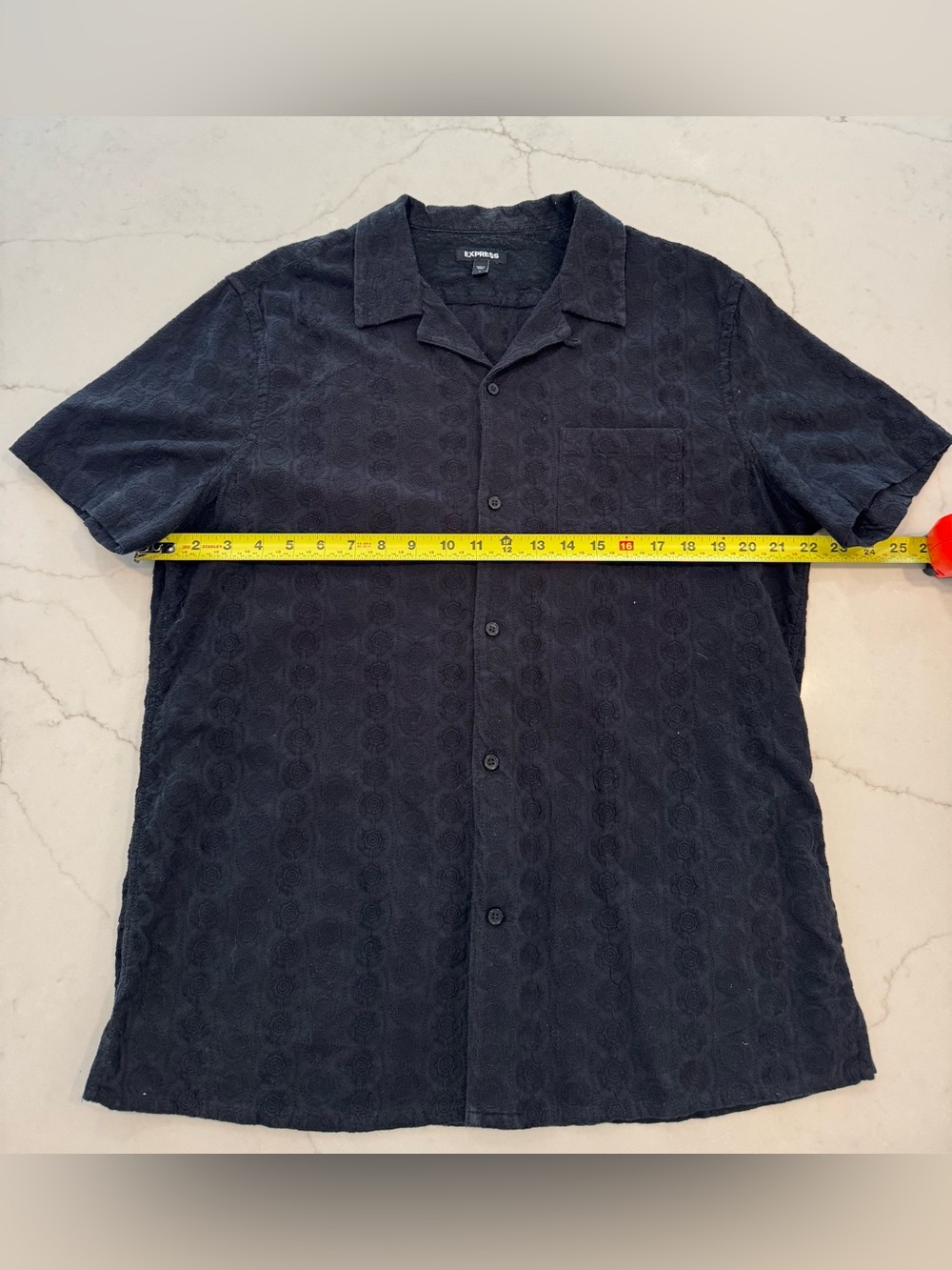 Express Black Short Sleeve Button-Down Shirt
